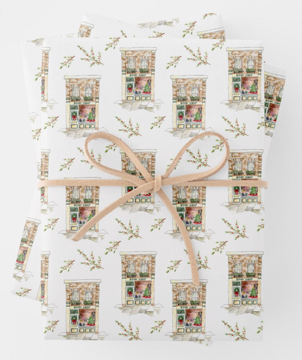 Holiday Book Shop Gift Wrap Sheet