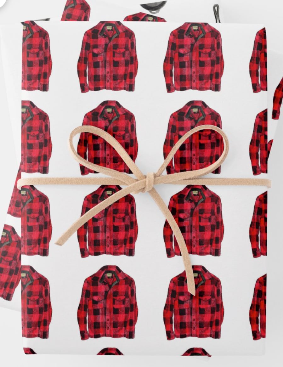 Buffalo Checked Flannel Shirt Gift Wrap Sheet