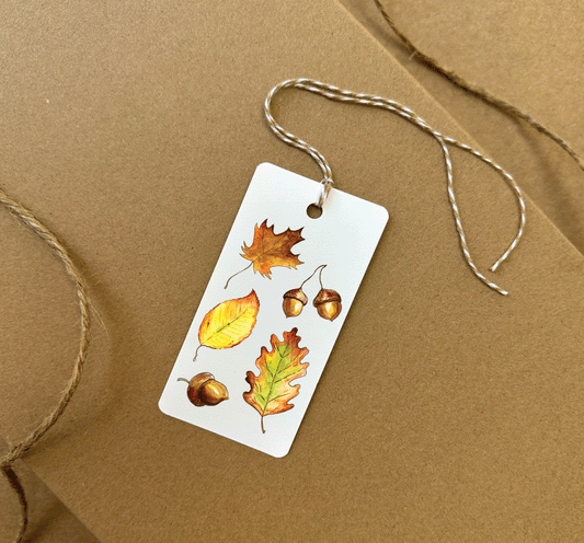 Fall Leaves & Acorn Gift Tag