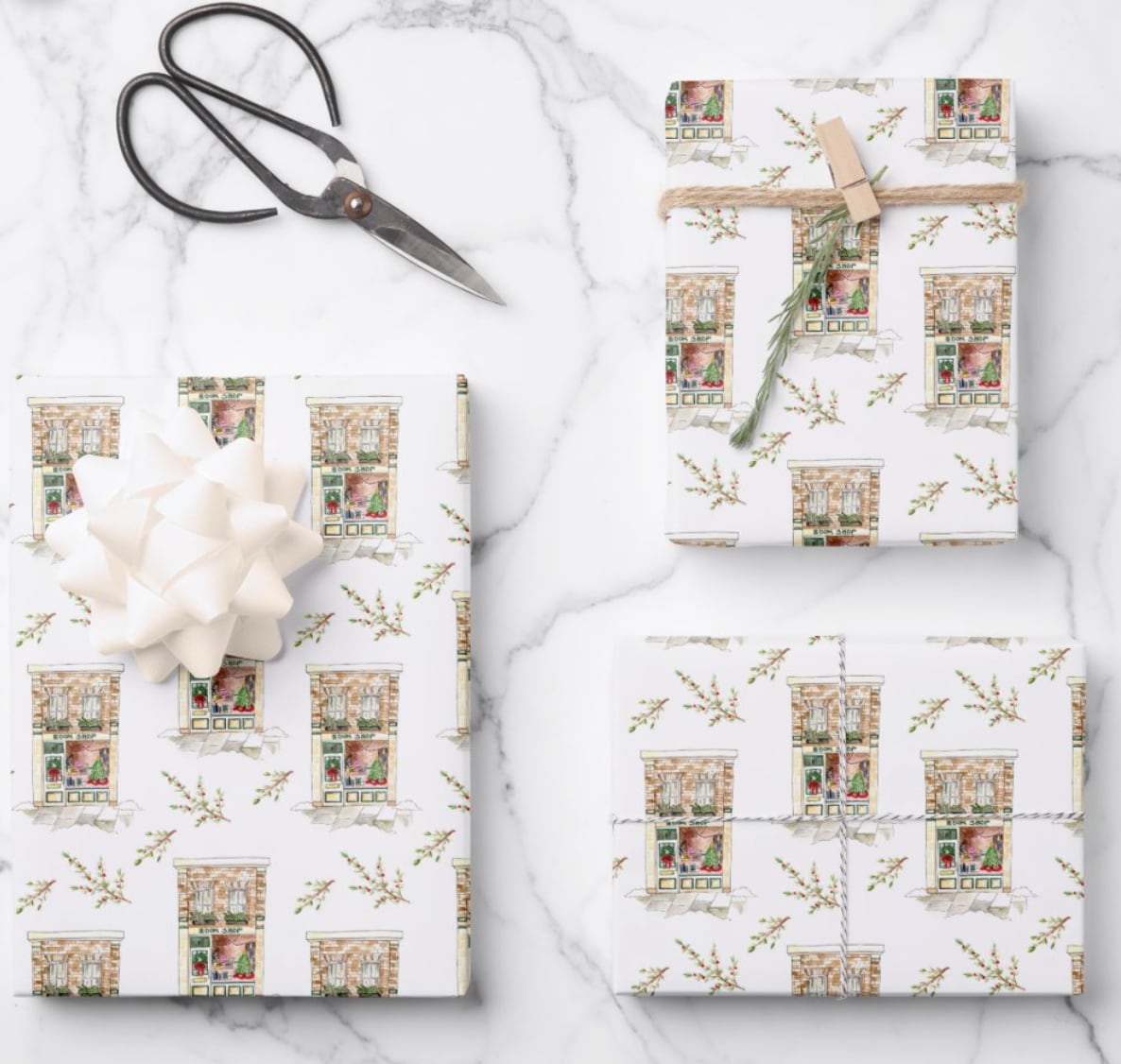 Holiday Book Shop Gift Wrap Sheet