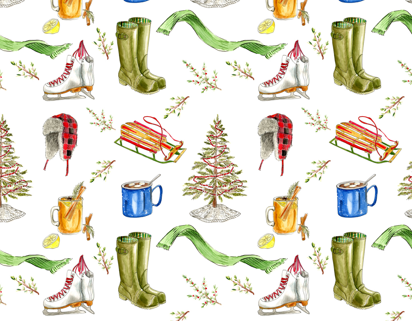 Winter Favorite Things Gift Wrap Sheet