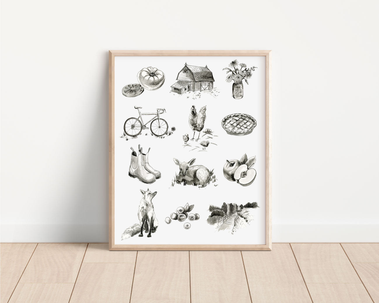 Country Life - Water Color Art Print