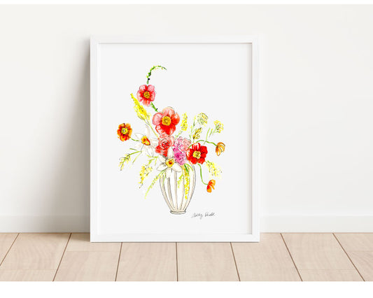 Festive Florals - Water Color Art Print