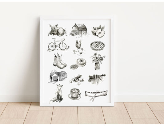 Sourlands New Jersey - Water Color Art Print