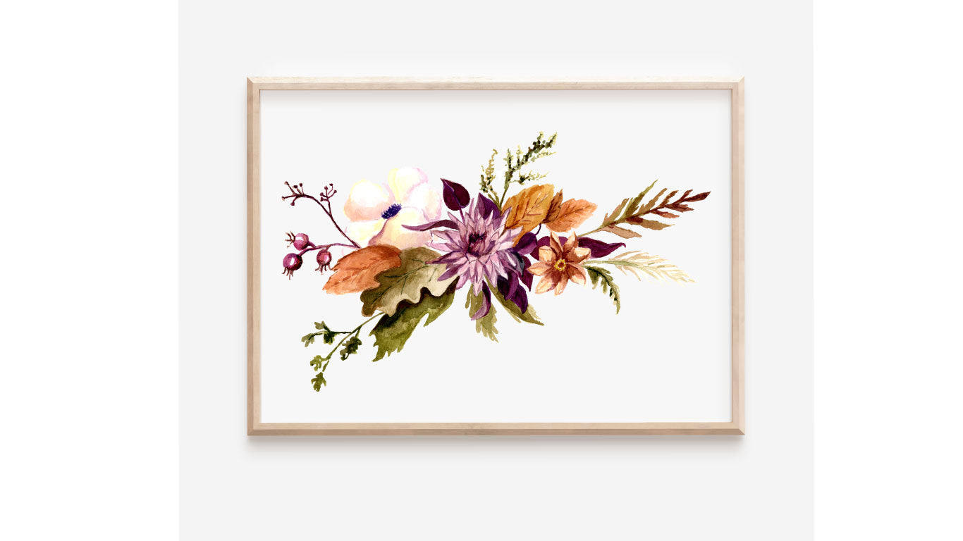Fall Floral - Watercolor Art Print
