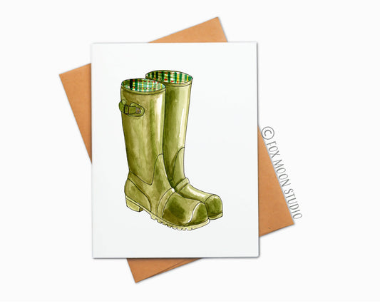 Farm Boots - Fall Greeting Card