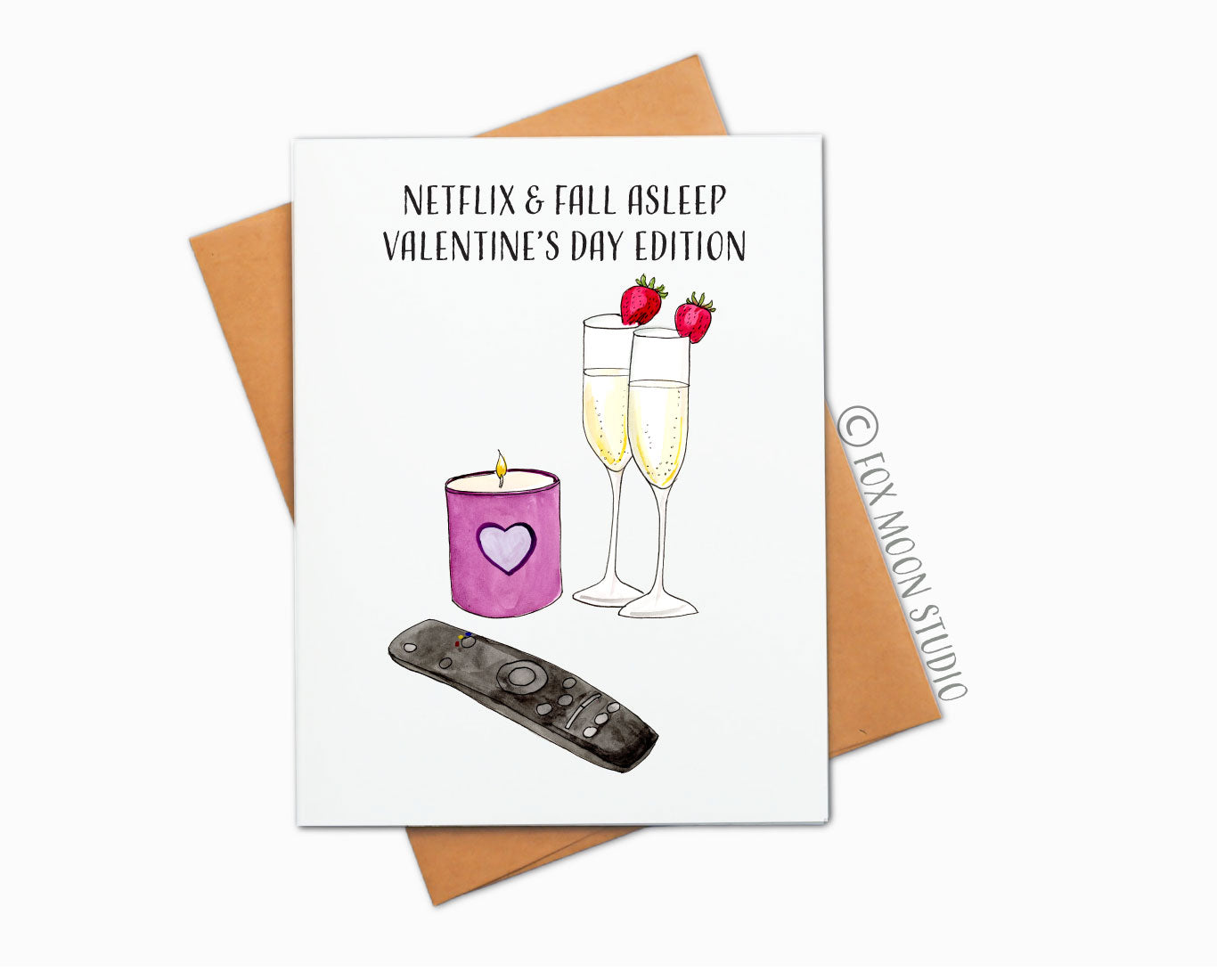 Netflix & Fall Asleep Valentine's Day Edition - Valentine's Day Greeting Card
