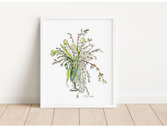 Spring Flowers - Water Color Art Print