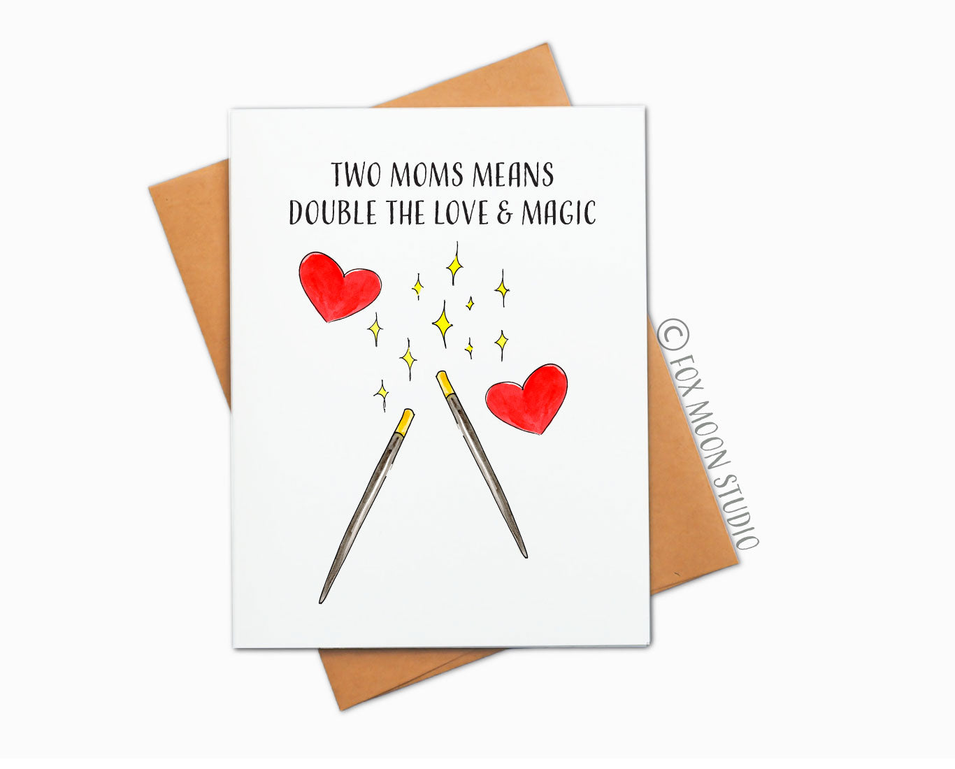 Two Moms Means Double The Love & Magic - Mother's Day Greeting Card