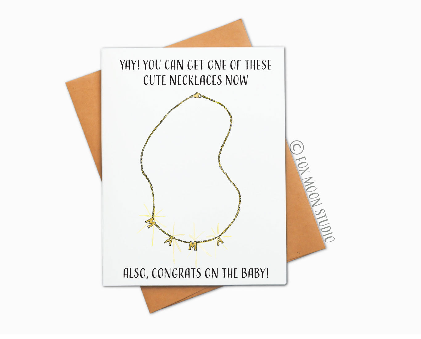 Yay! You Can Get One Of These Cute Necklaces Now - Baby shower New Mother Card