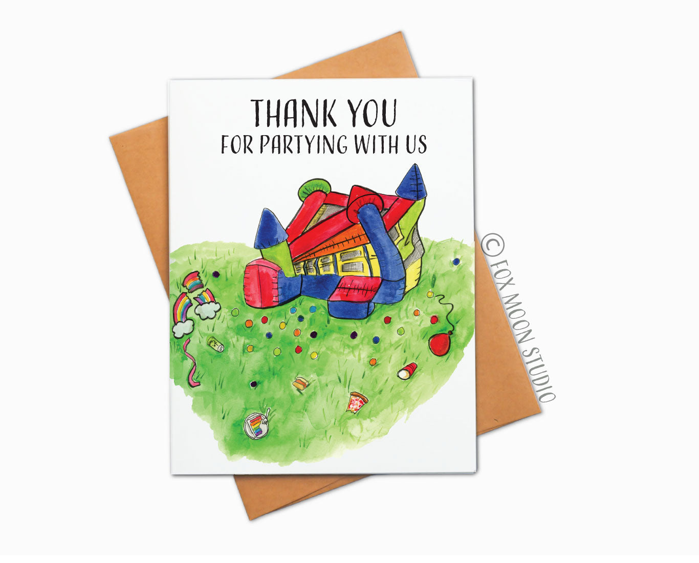 Thank You For Partying With Us - Thank You Card